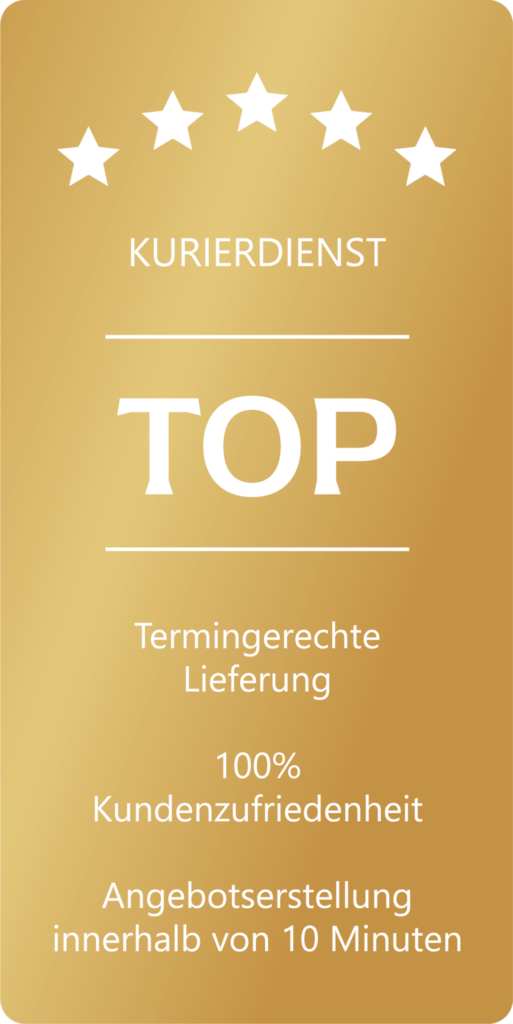 Top Kurierdienst: termingerechte Lieferung, 100 % Kundenzufriedenheit, Angebot in 10 Minuten