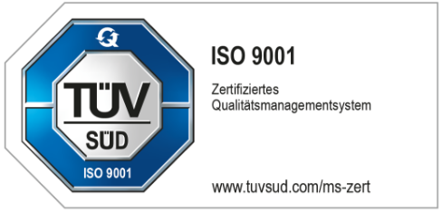 TÜV SÜD ISO 9001 zertifiziertes Qualitätsmanagementsystem